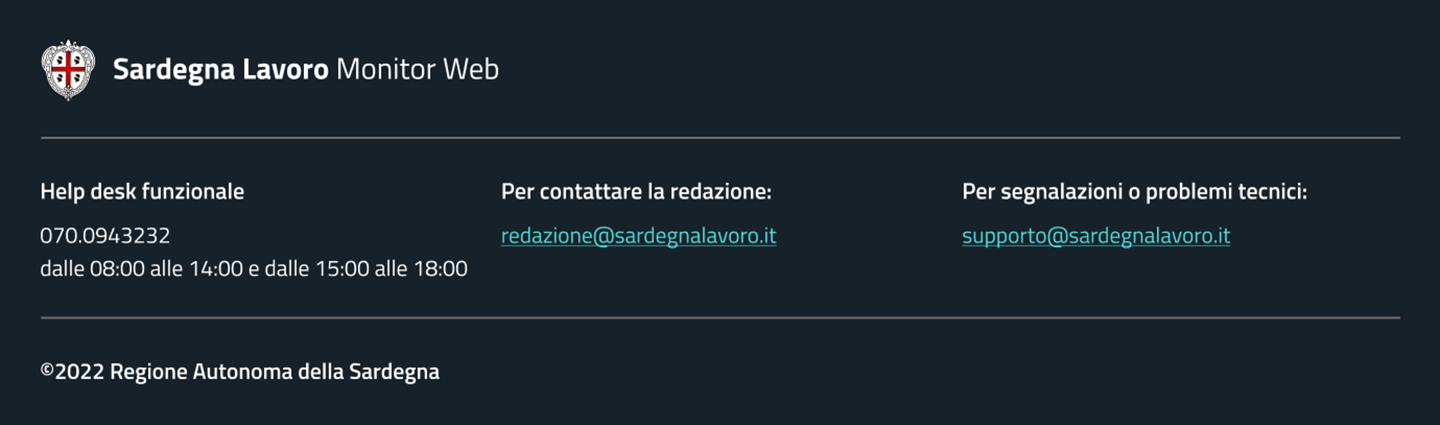 Footer vsiualizzazione Desktop
